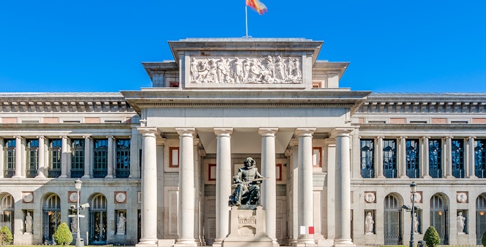 Statue of Velázquez in front of Prado Museum, Madrid.