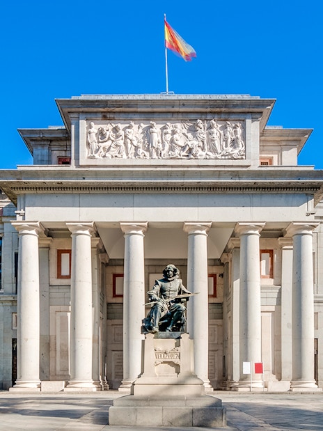 Statue of Velázquez in front of Prado Museum, Madrid.