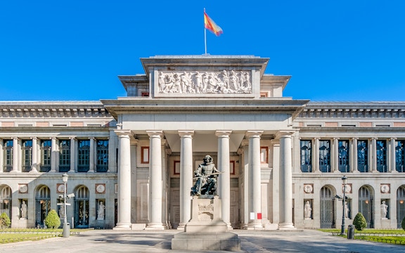 Statue of Velázquez in front of Prado Museum, Madrid.