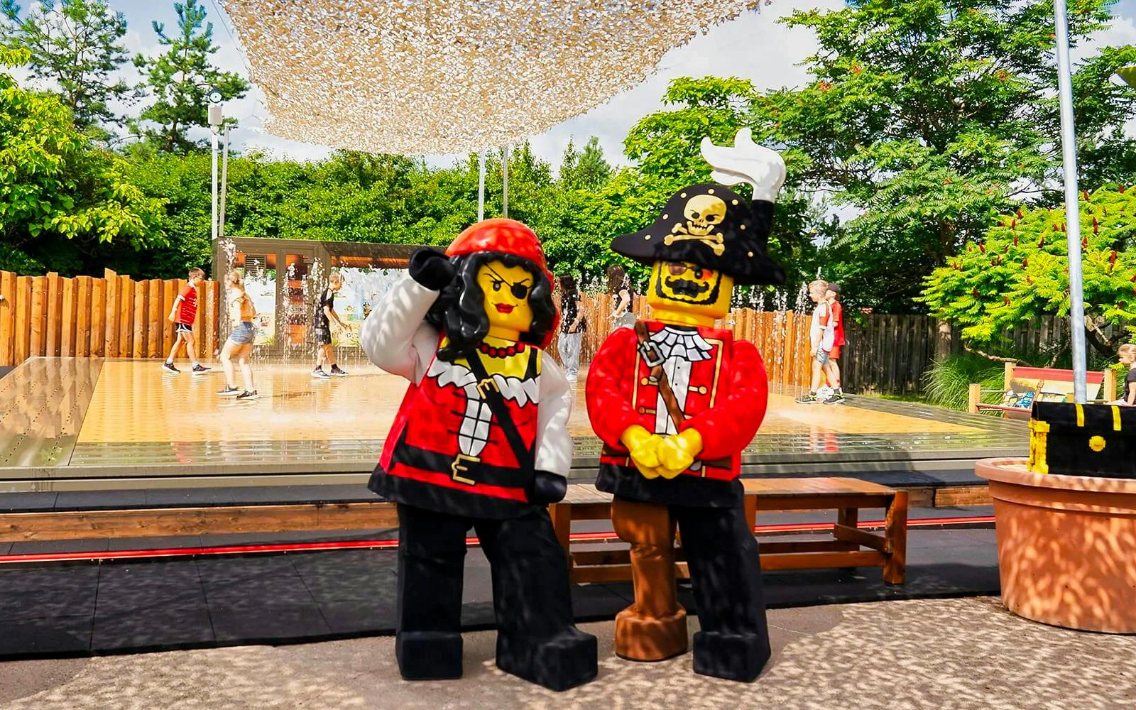 Pirate-themed Lego figures at Pirate Land, Legoland Billund.