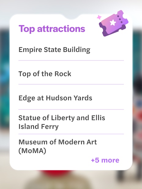 New York C3 by CityPASS attractions list including Empire State Building and MoMA.