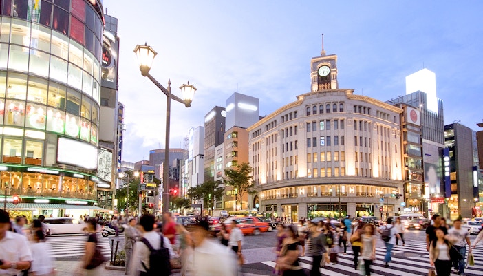Ginza street view during evening