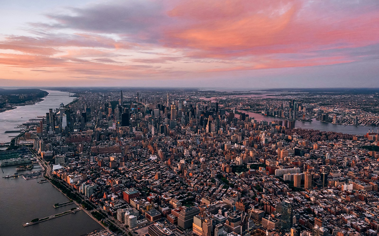 Vista de Nueva York en helicóptero