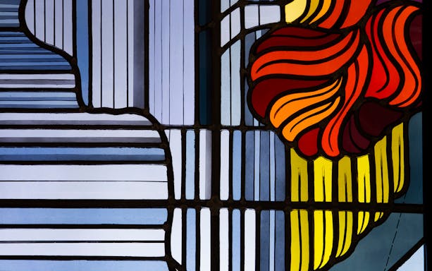 Stained glass artwork at Museu do Vitral in Porto.