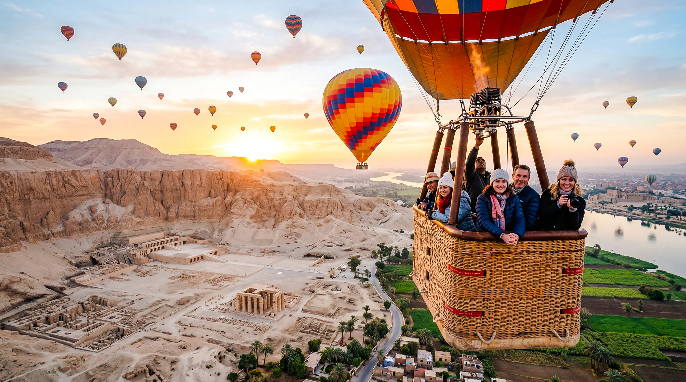 luxor sunrise hot air balloon flight with round-trip transfers-1