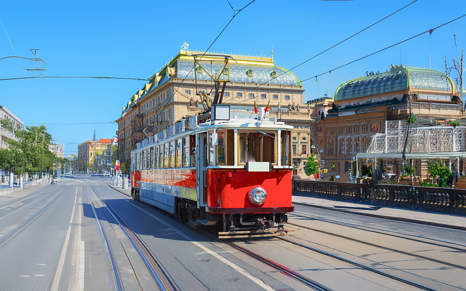 Vintage tram in Prague
