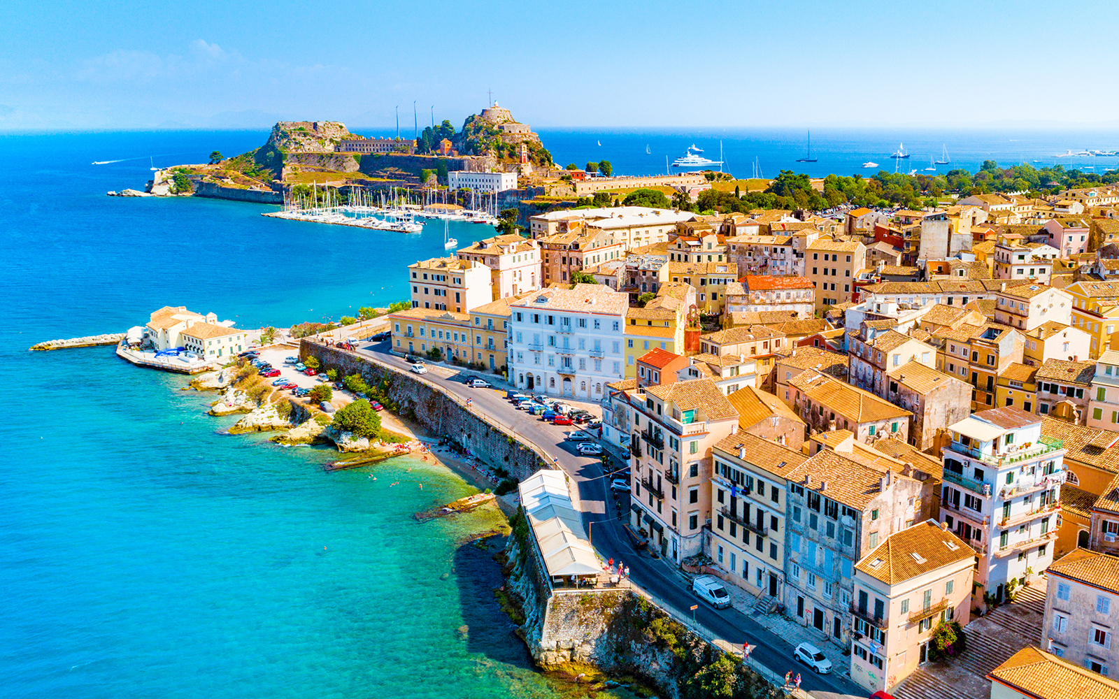 Panoramic view of Kerkyra, capital of Corfu island, Greece