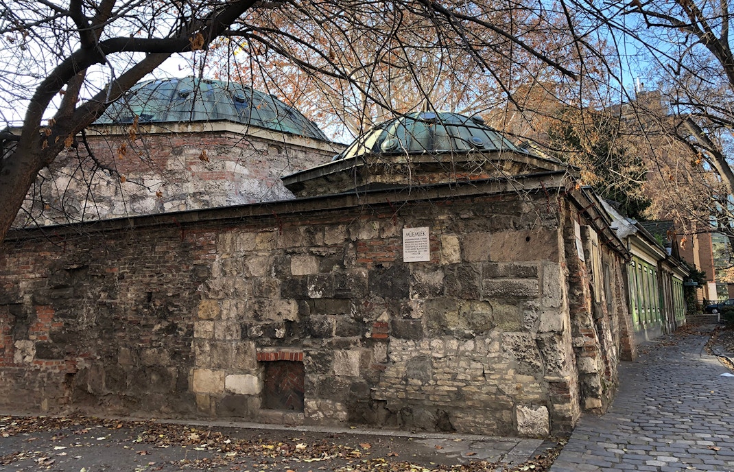 turkish dome of király bath from outside