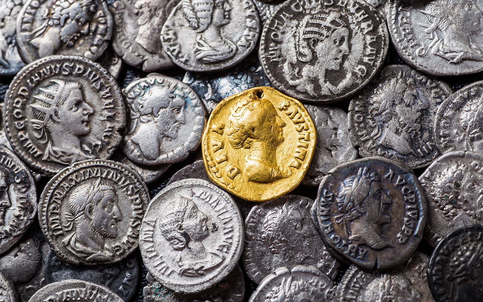 Roman Empire ancient coin collection