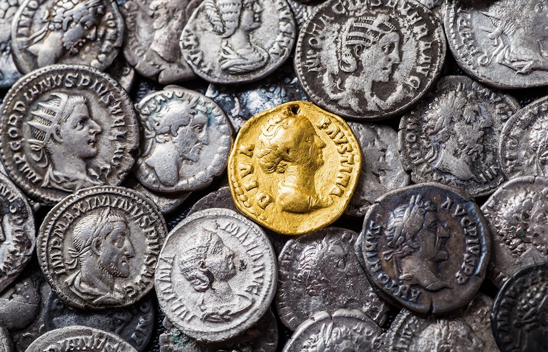 Roman Empire ancient coin collection