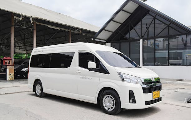 Private transfer van for nine people at Suvarnabhumi Airport, Bangkok.