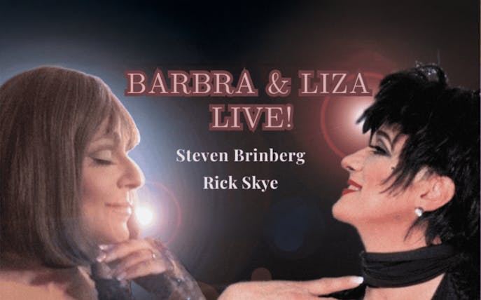 Barbra & Liza Live show poster with performers Steven Brinberg and Rick Skye.