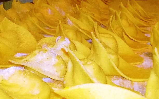 Handmade pasta prepared in a cooking class in Florence.