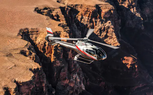 Helicopter flying over the Grand Canyon during a 45-minute tour.