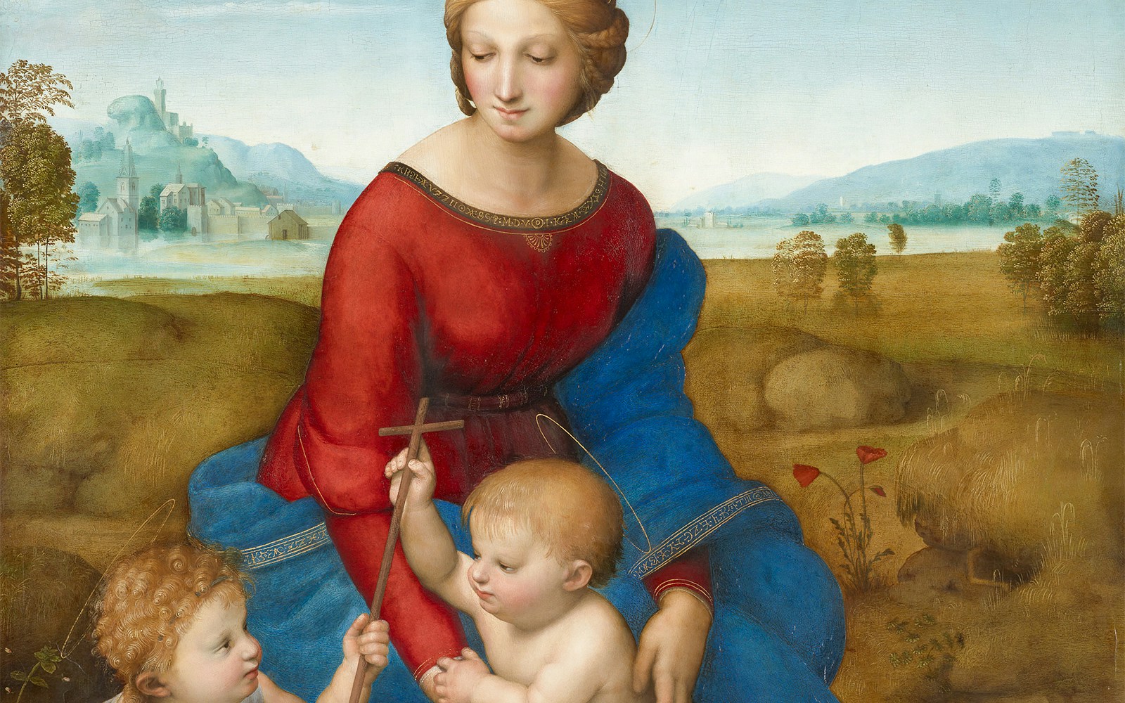 Madonna of the Meadow painting at Kunsthistorisches Museum, Vienna.