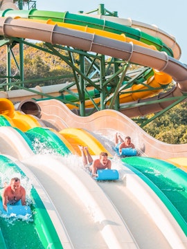 Visitors enjoying water slides at Sun World Phu Quoc.