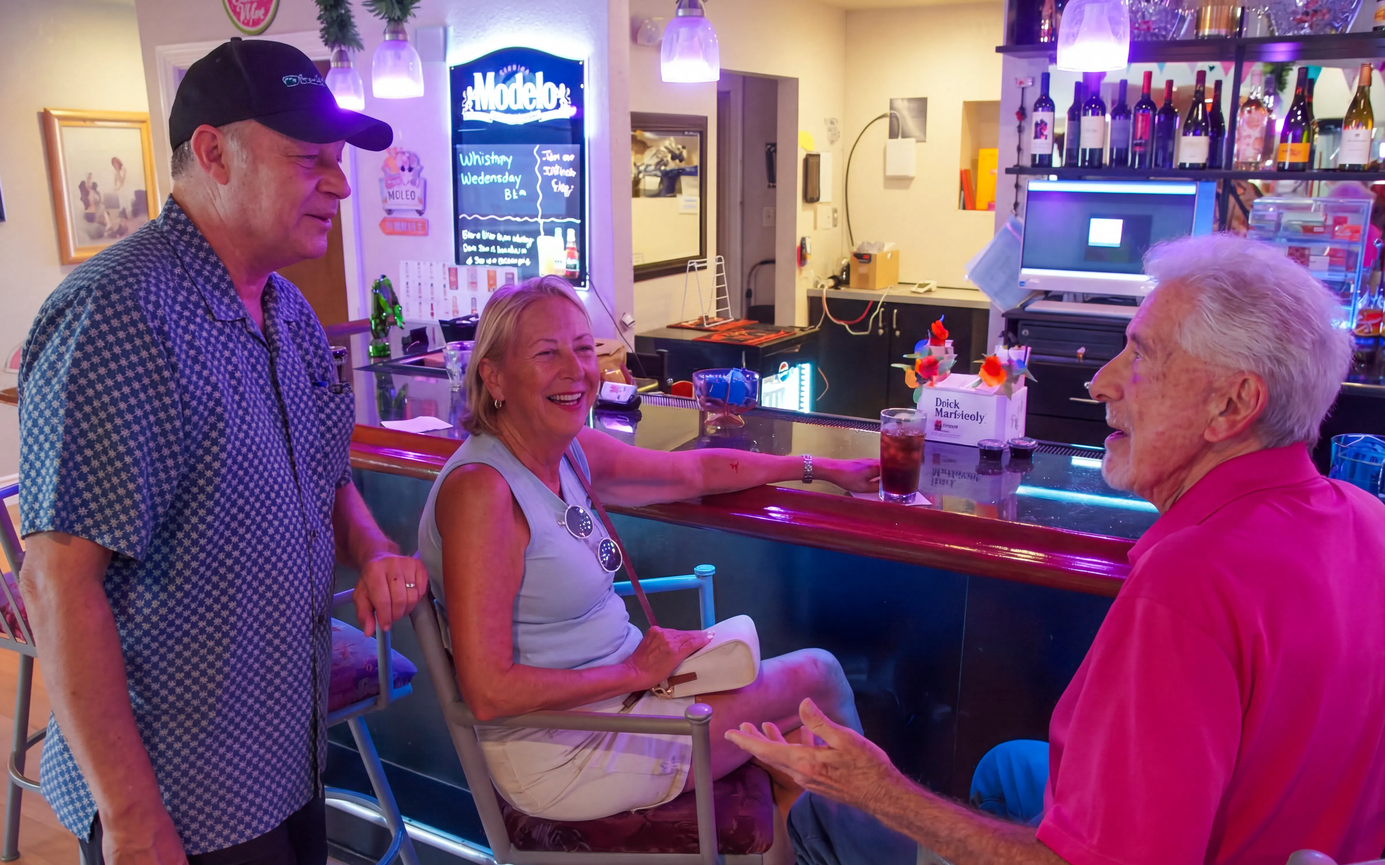 Guests enjoying drinks at the Leghorn Bar, Chicken Ranch Brothel, Nevada.