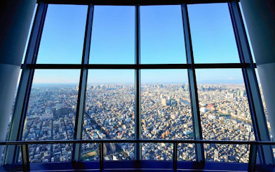 View of Tokyo skyline from Tokyo Skytree observation deck.