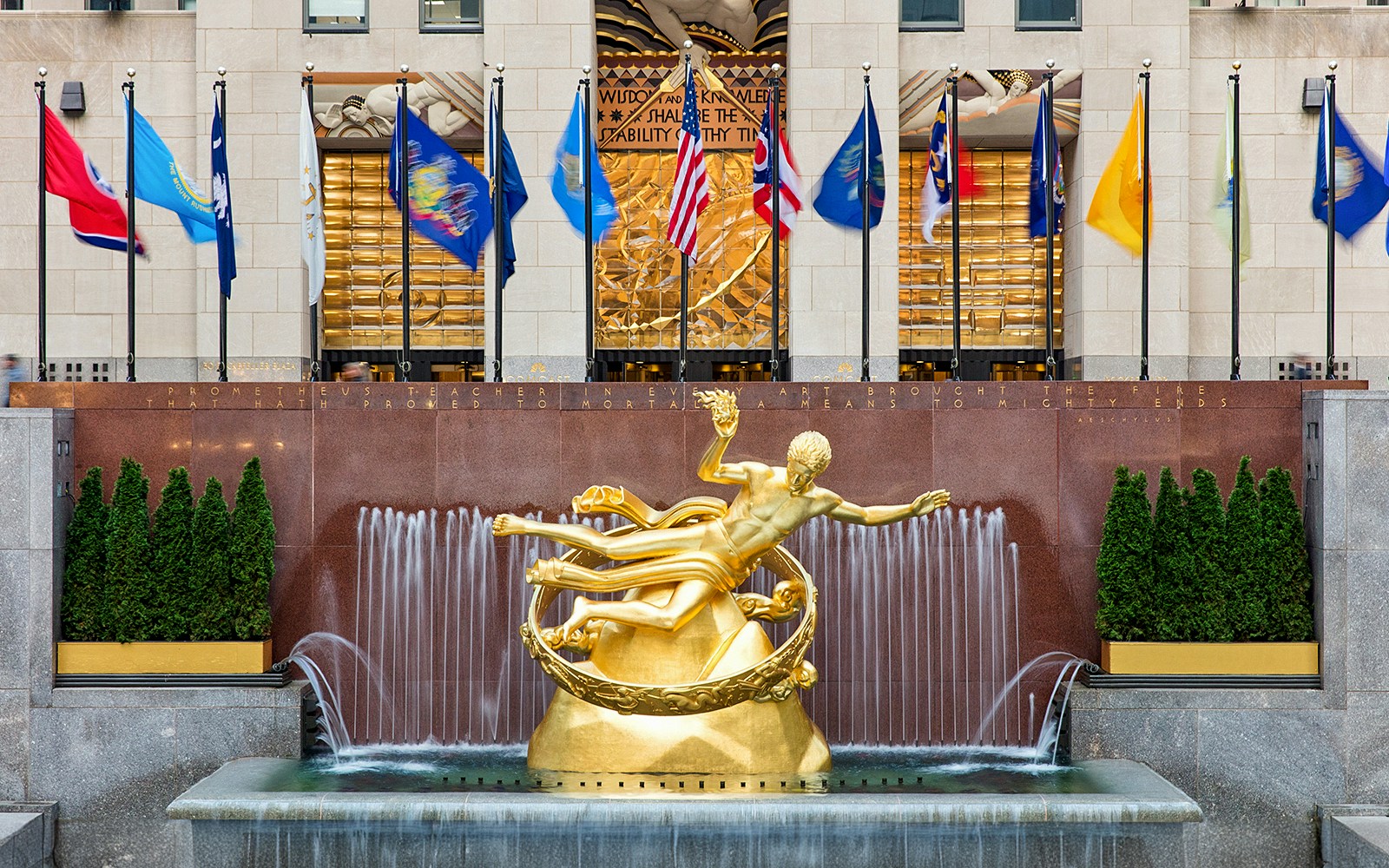 The Prometheus statue outside Rockefeller Center