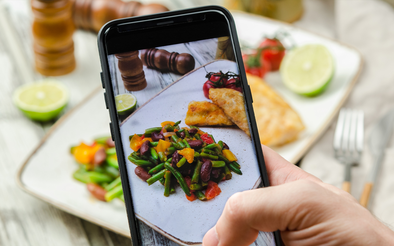 Taking photos of food