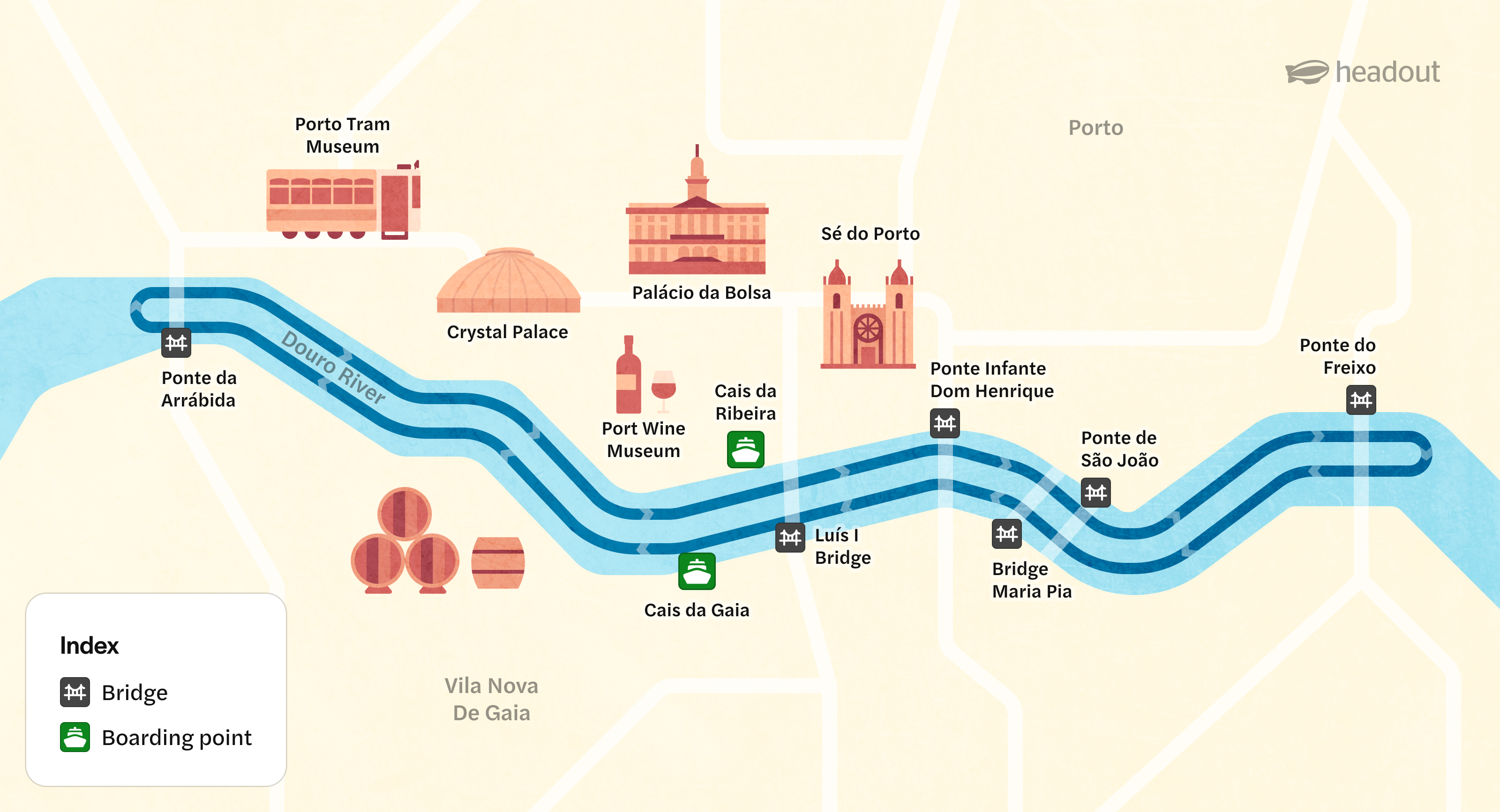 Porto Cruises route map