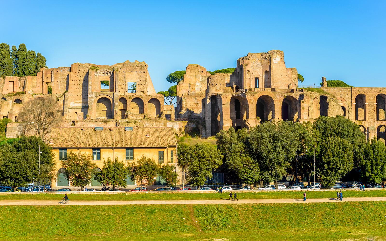Ancient ruins of Palatine Hill near Circo Massimo, Rome.