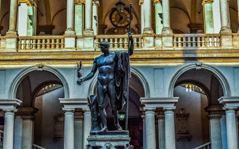 Statue of Napoleon in the courtyard of Pinacoteca di Brera, Milan, Italy.