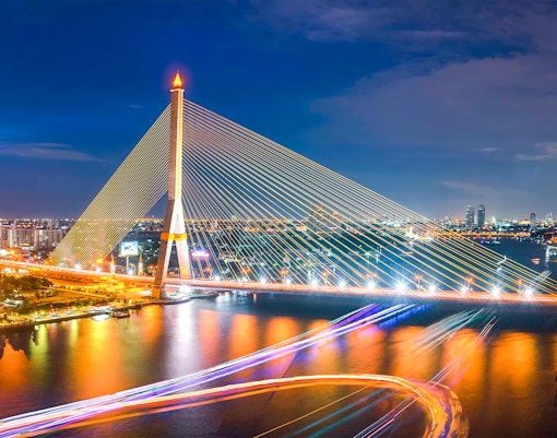 Aerial view of the Rama VIII Bridge