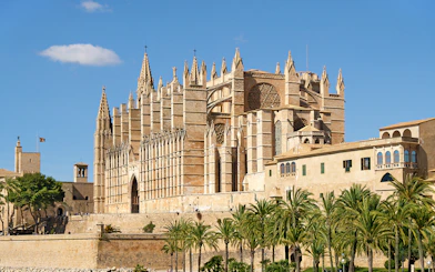 La Seu Cathedral in Palma, Mallorca, viewed from the PalmaBus Excursion.