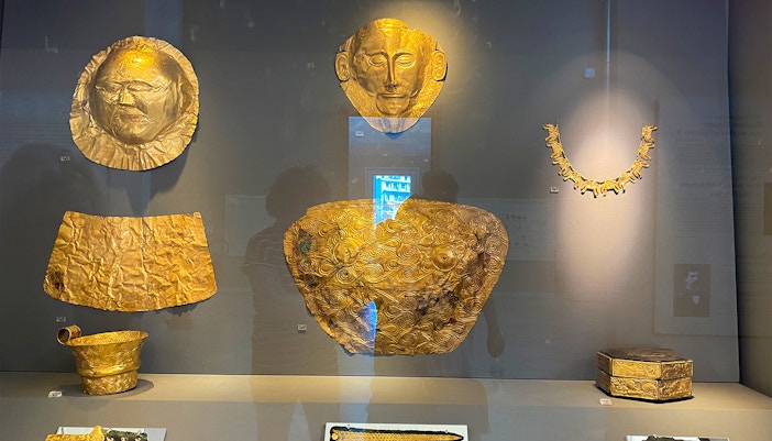 National Archaeological Museum in Athens showcasing ancient Greek artifacts and sculptures.