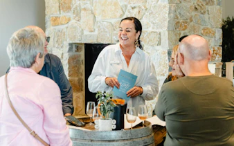 Wine tasting group at Hunter Valley winery, Newcastle tour.