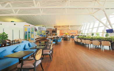 SH Premium Lounge seating area at Noi Bai International Airport, Hanoi, Terminal 2.