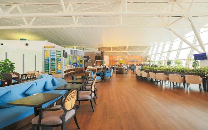 SH Premium Lounge seating area at Noi Bai International Airport, Hanoi, Terminal 2.