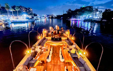 Nile Dahabiya cruise with dinner, drinks, live band, and DJ on the river in Cairo.