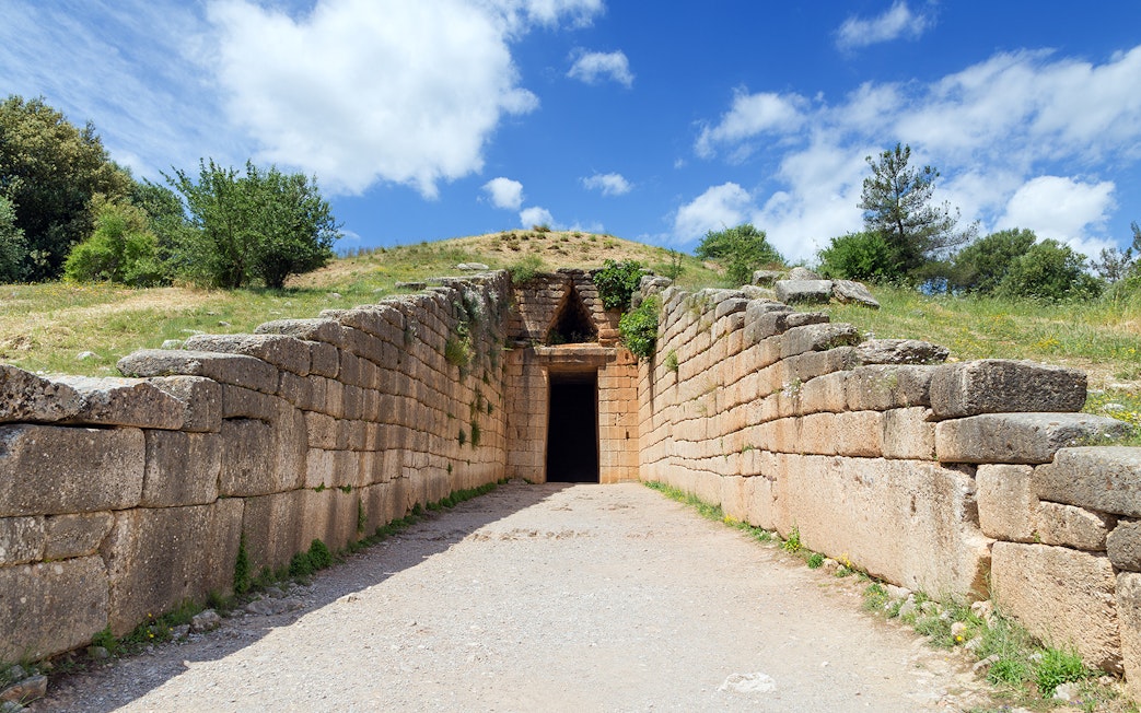 Entrance to the Treasury of Atreus, Mycenae, on the Nafplio-Mycenae-Epidaurus Day Tour from Athens.