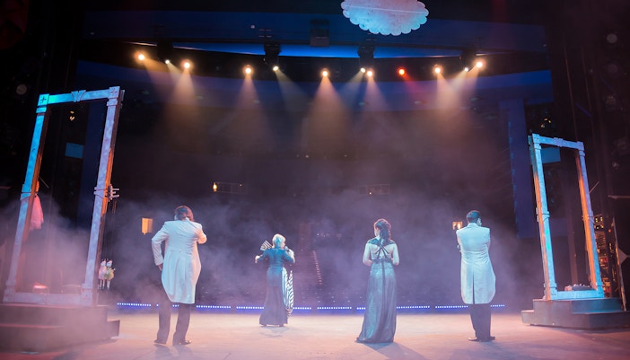 New York opera house interior with stage view, showcasing seating arrangement for opera tickets.