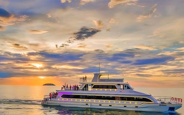 Cruise ship at sunset on North Borneo Cruises, Kota Kinabalu.