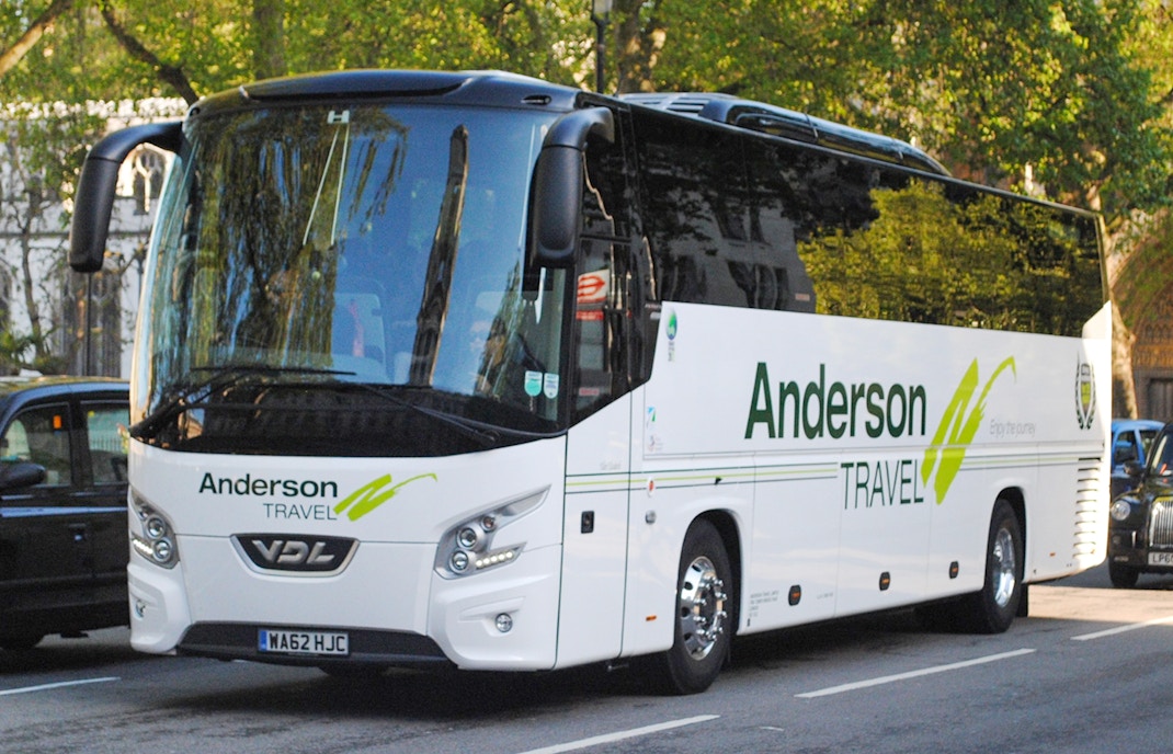 Luxury bus for pick up and drop off to the Harry Potter Studio