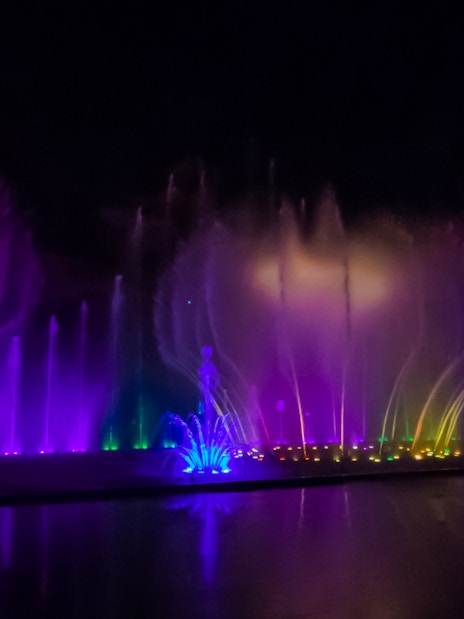 Colorful water fountain show at Vinpearl Amusement Park, Nha Trang.