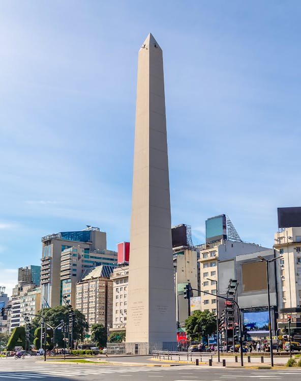 Buenos Aires Obelisk at Plaza de la Republica with cityscape, Buenos Aires, Argentina.