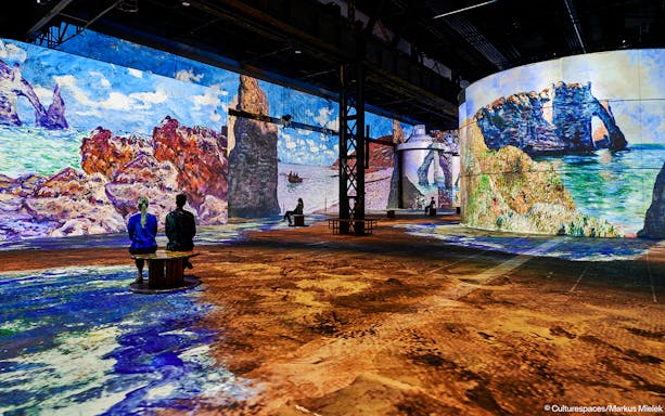 Immersive art projections at Phoenix des Lumières exhibition.