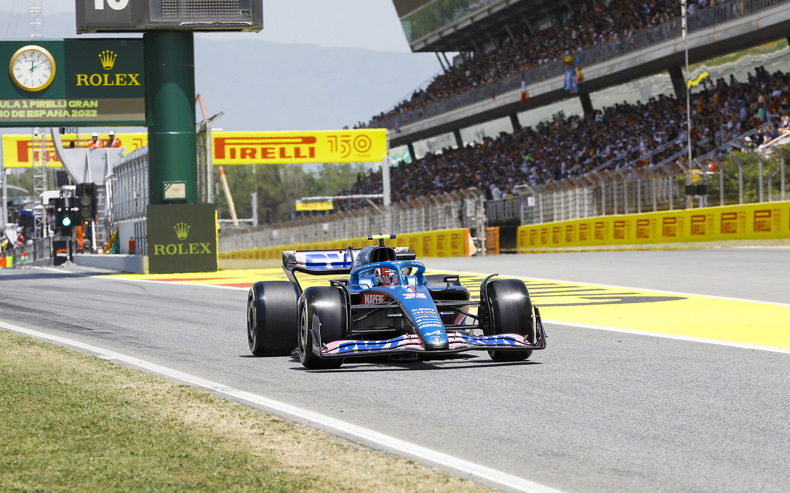 Alpine formula one car on track