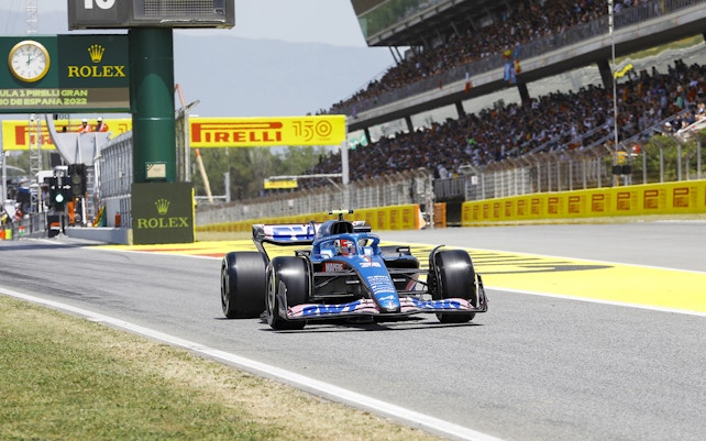 Alpine formula one car on track