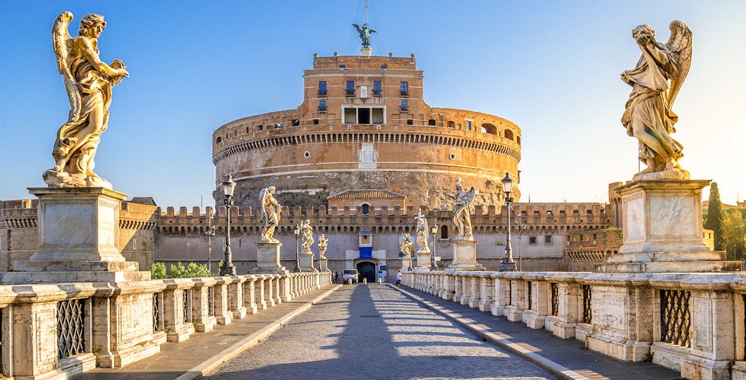 Castel Sant'Angelo in Rome with Tiber River view.