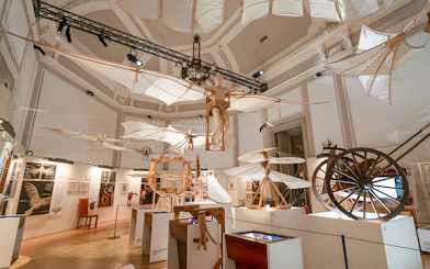 Leonardo da Vinci's flying machines displayed at Leonardo3 Museum, Milan.
