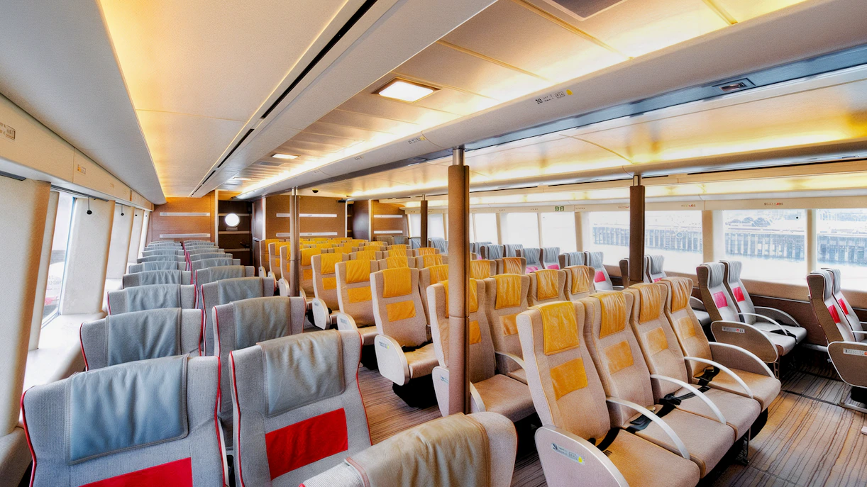 TurboJET Ferry interior seating from Macau to Hong Kong Island.