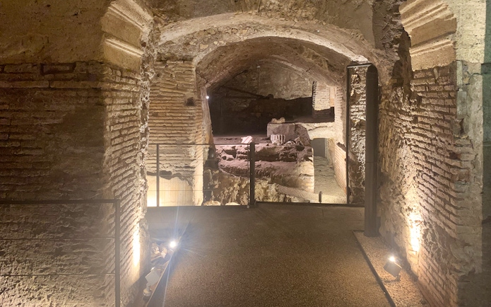 Underground passageway of Domitian Stadium in Rome.
