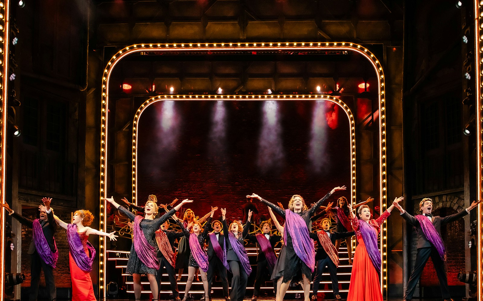 Performers on stage during Stephen Sondheim's Old Friends musical.