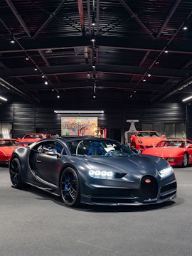 Bugatti Chiron displayed at Coligny Car Museum, Lyon, France.