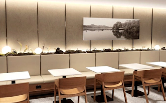 Seating area in Skyhub Lounge, Terminal 1, Incheon International Airport.